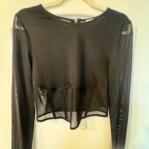 Black Sheer Women's Top